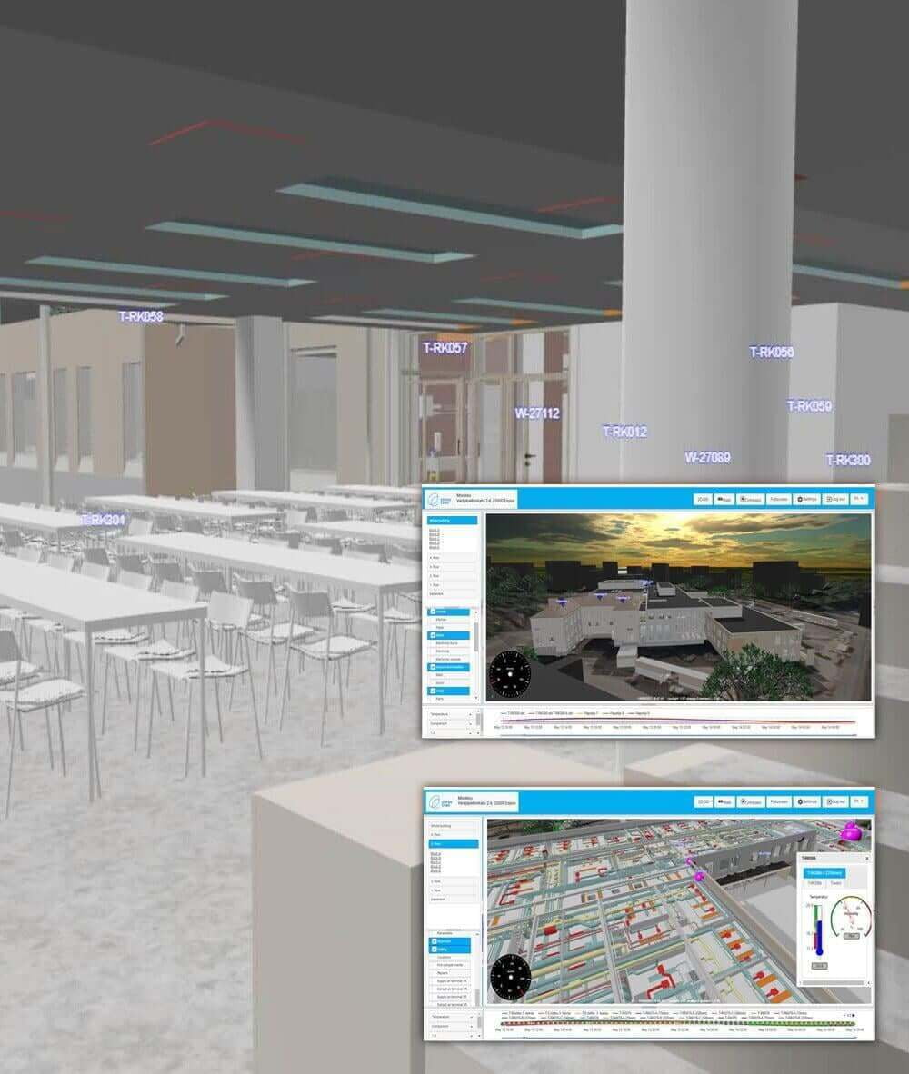 FeelPlace3D provides all needed tools for data visualization within smart buildings including VR and AR